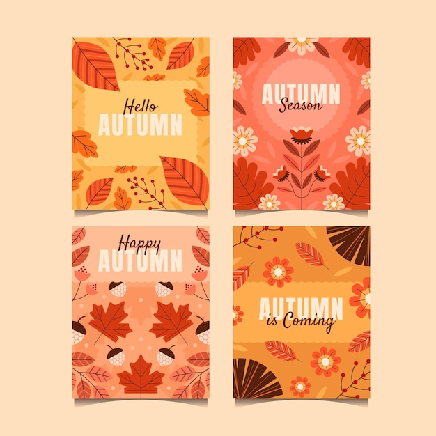 Colección de tarjetas de otoño