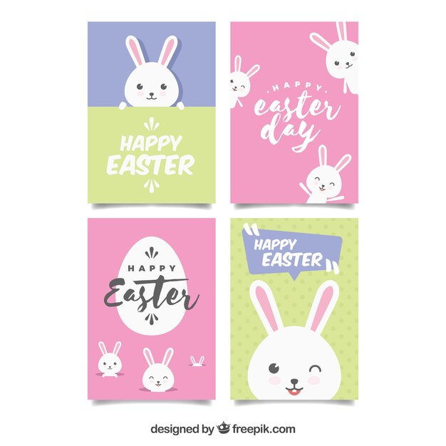 Colección de tarjetas de pascua creativas