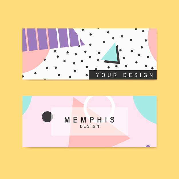 Colección de tarjetas de patrón de Memphis