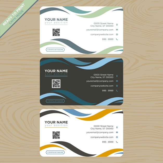 Colección de tarjetas de presentación con lazos