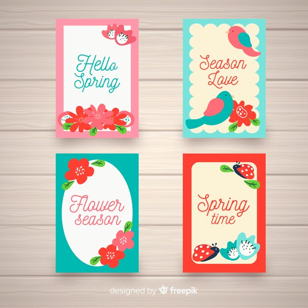 Colección tarjetas primavera dulces