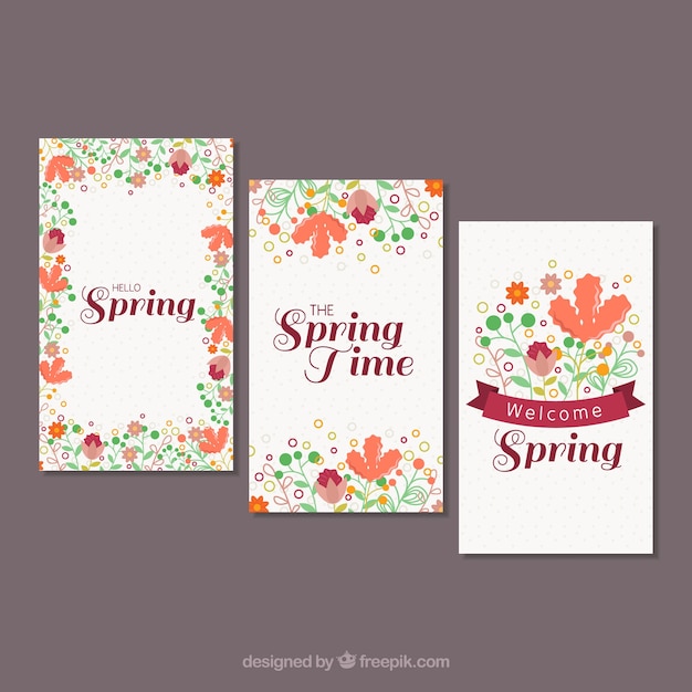 Colección de tarjetas de primavera