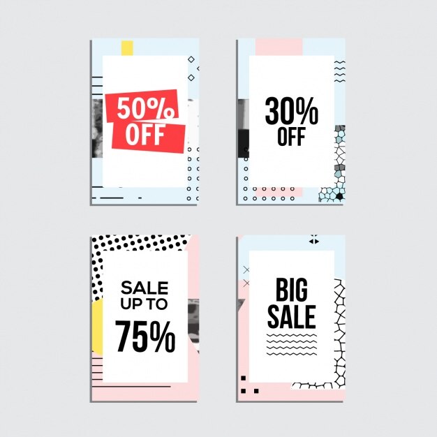 Colección de tarjetas de rebajas