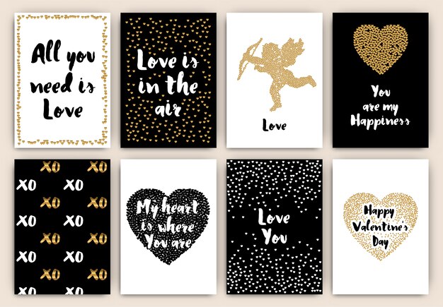 Colección de tarjetas de san valentín