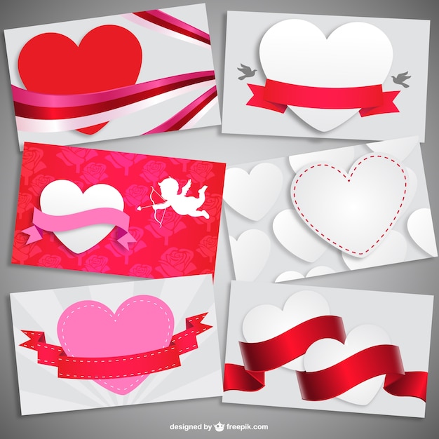 Vector gratuito colección de tarjetas de san valentín