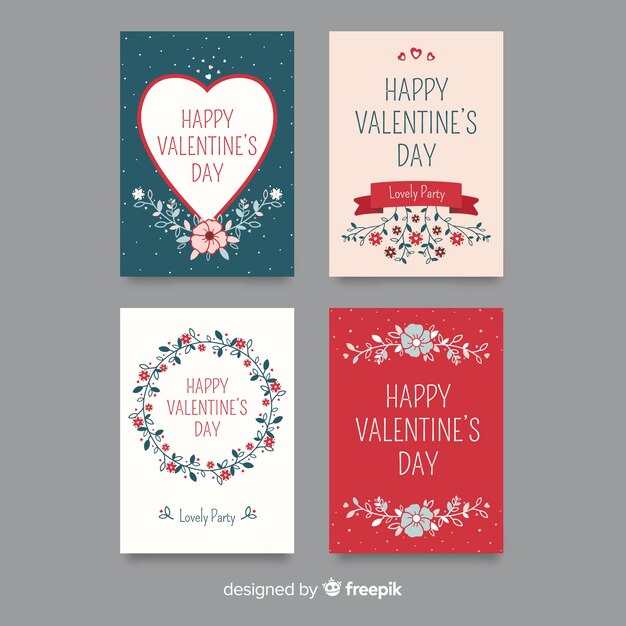Colección de tarjetas de san valentin