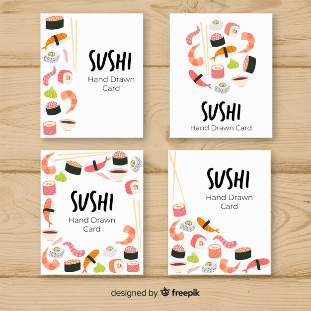 Colección tarjetas sushi