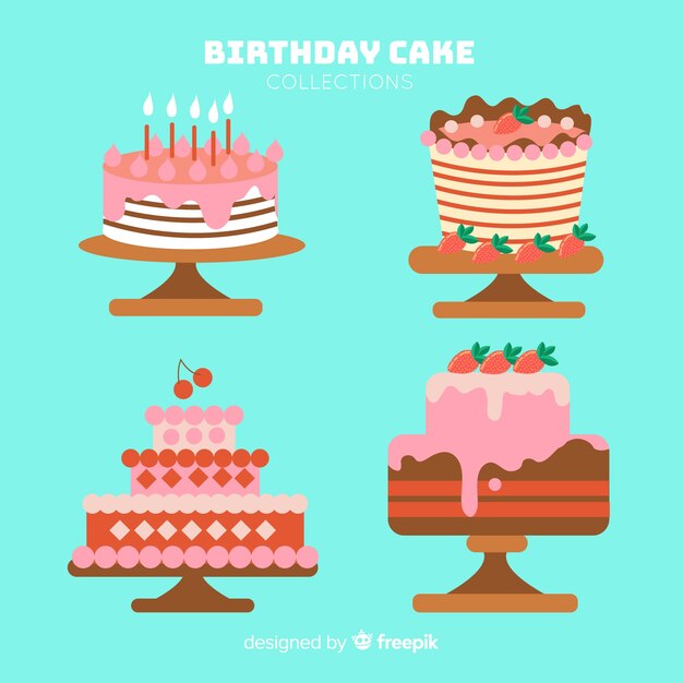 Colección de tartas de cumpleaños
