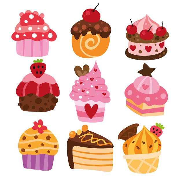 Colección de tartas deliciosas