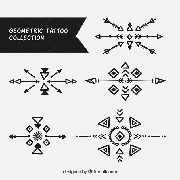 Colección de tatuajes étnicos dibujados a mano