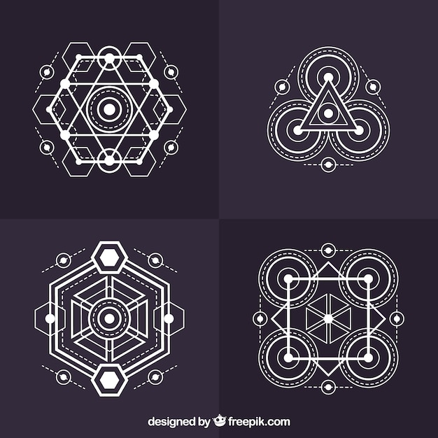 Vector gratuito colección de tatuajes de formas geométricas abstractas