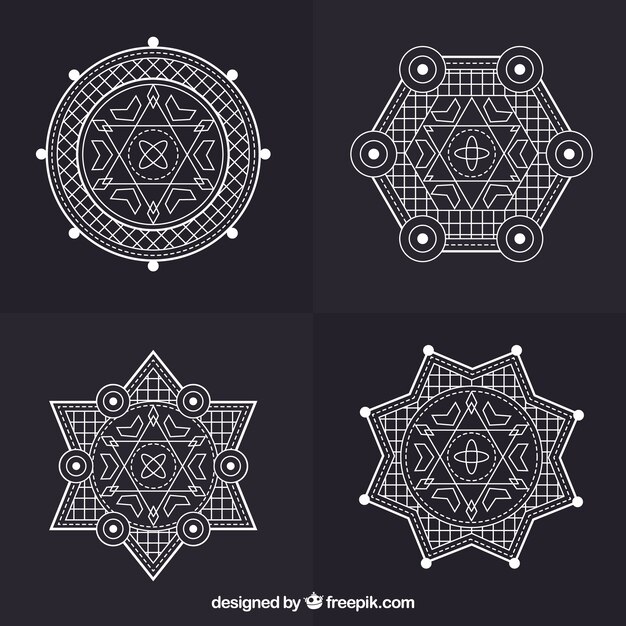 Colección de tatuajes geométricos de estrella