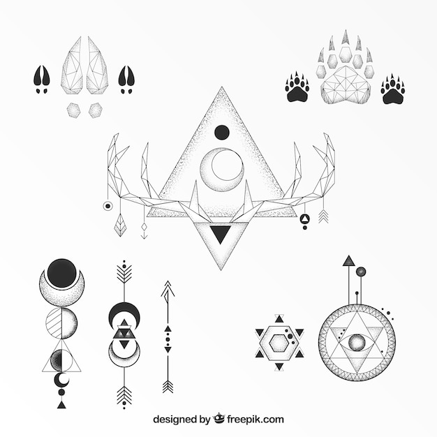 Colección de tatuajes geométricos Étnicos clásica