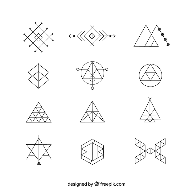 Colección de tatuajes lineales