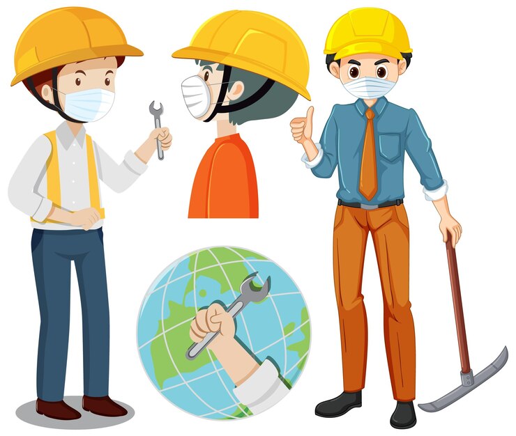 Vector gratuito colección de técnicos e ingenieros.
