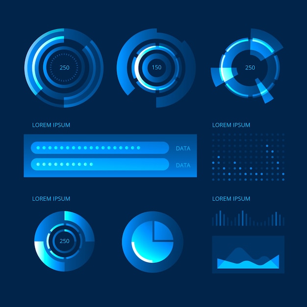 Colección tecnológica de infografías.