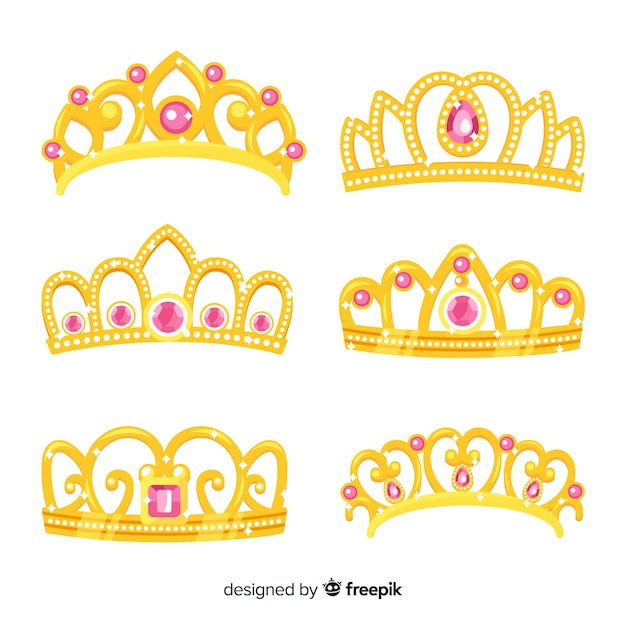 Colección tiaras princesa doradas