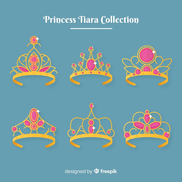 Colección tiaras de princesa doradas