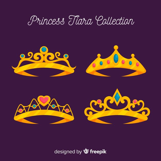 Colección tiaras de princesa doradas