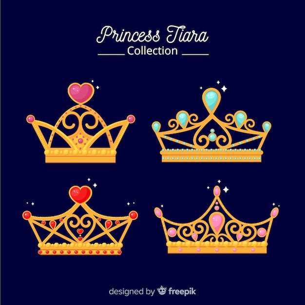Colección tiaras de princesa doradas