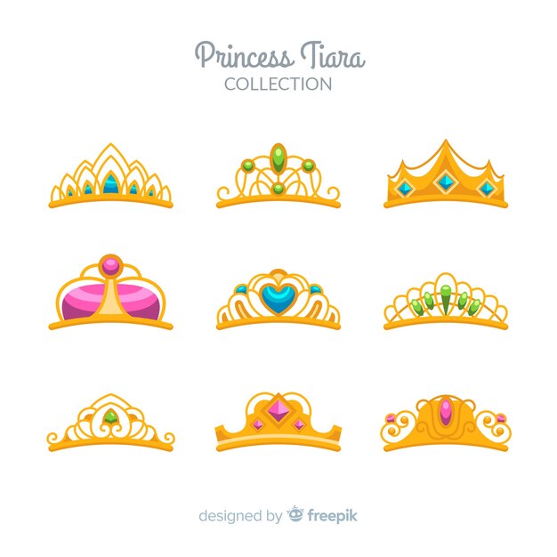 Colección tiaras de princesa doradas