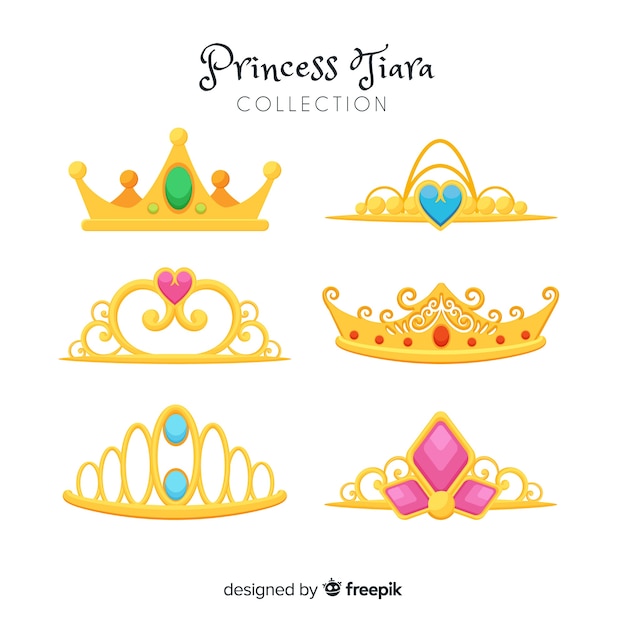 Colección tiaras de princesa doradas