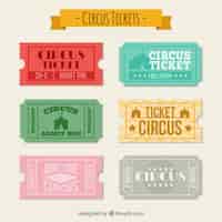 Vector gratuito colección de tickets de circo
