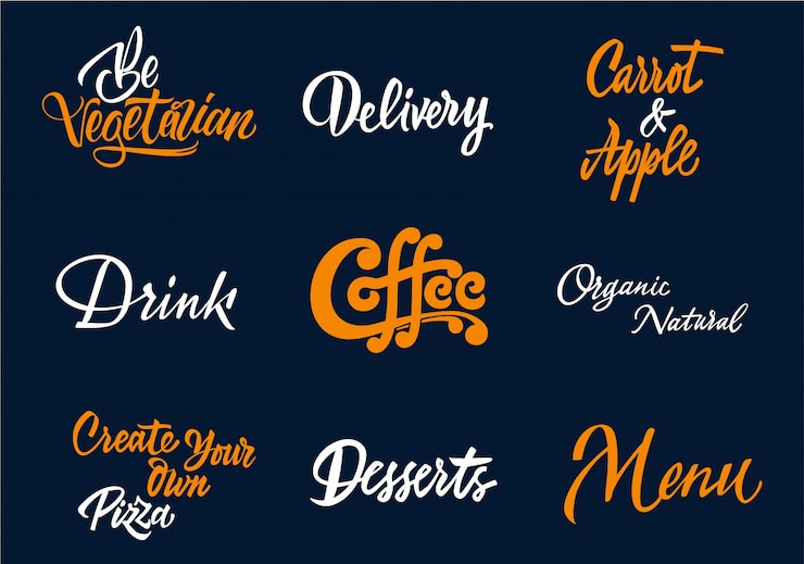 Vector gratuito colección de tipografía de café