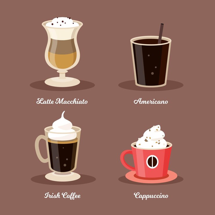 Vector gratuito colección de tipos de café.