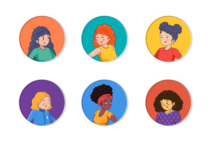 Vector gratuito colección de tipos de pelo rizado dibujados a mano
