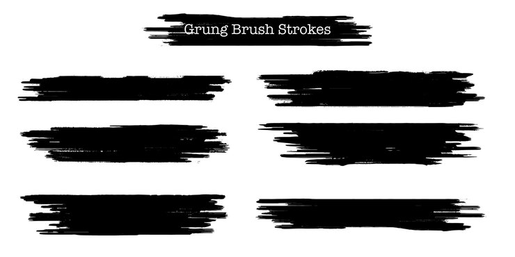 Vector gratuito colección de trazos de pincel grunge