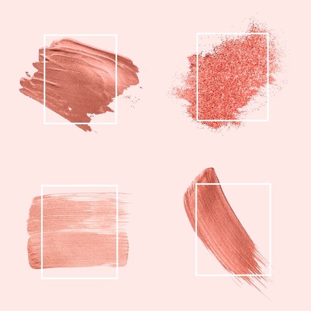 Colección de trazos de pincel rosa
