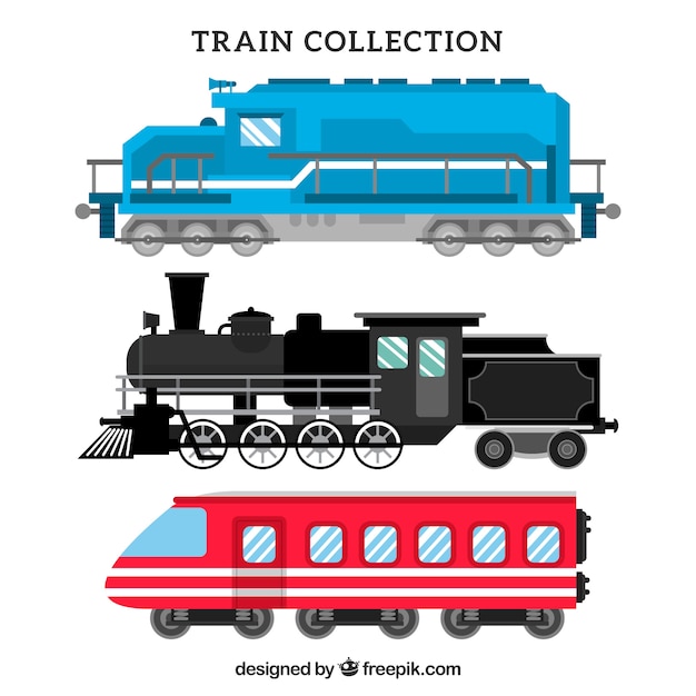 Colección de trenes de diferentes épocas