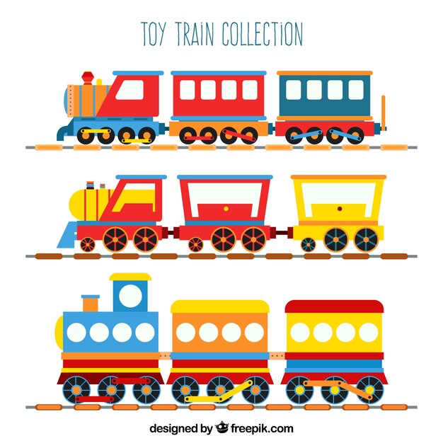 Colección de trenes de juguete