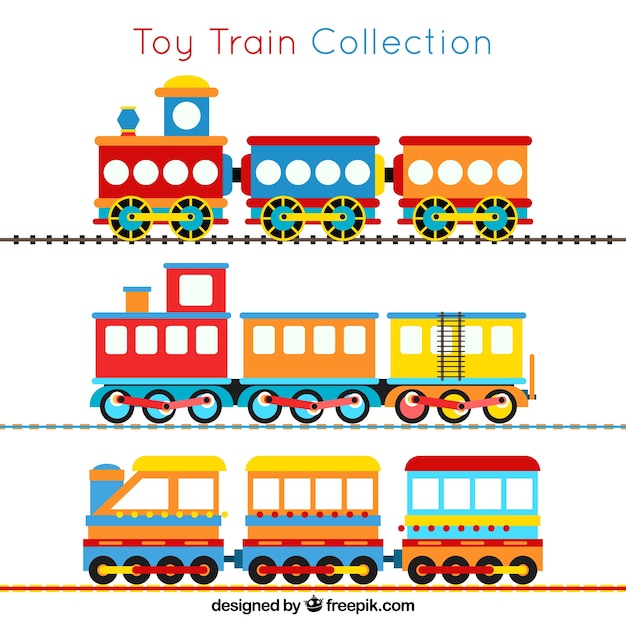 Colección de trenes de juguete