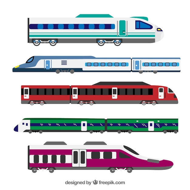 Colección de trenes modernos