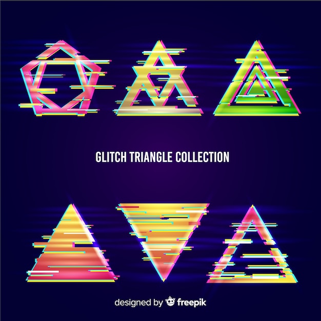 Vector gratuito colección triángulos glitch