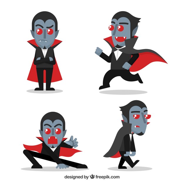 Colección de vampiros con ojos rojos