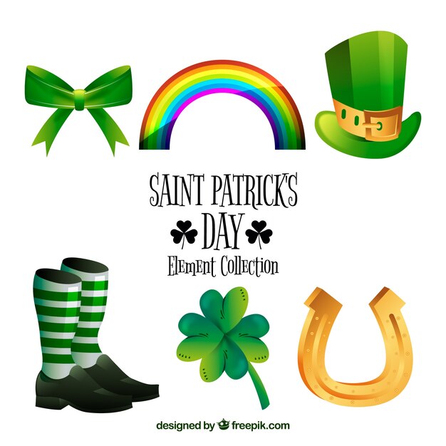 Colección de varios elementos para el día de san patricio