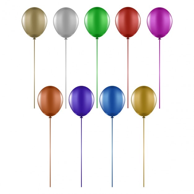 Vector gratuito colección de varios globos de colores