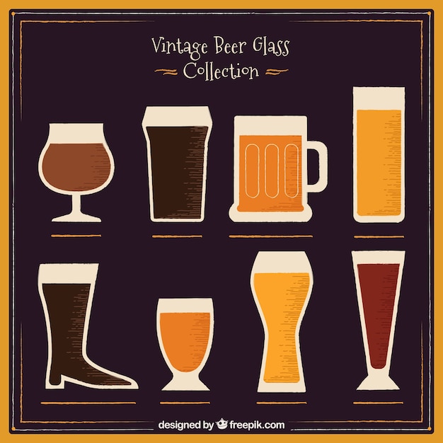 Colección de vasos y jarras de cerveza vintage