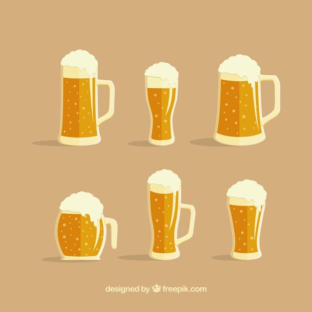 Colección de vasos y jarras de cerveza vintage