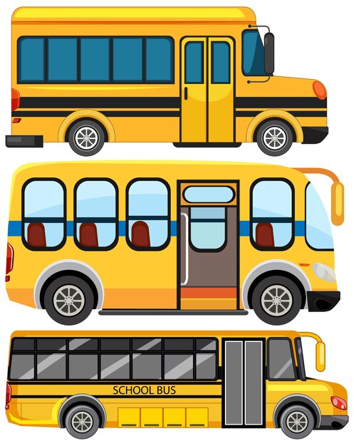 Colección de vectores de autobuses escolares