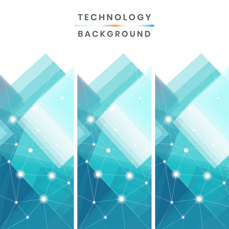 Vector gratuito colección de vectores de banners de tecnología azul y blanco