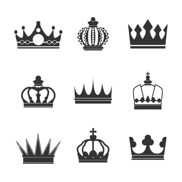 Colección de vectores de corona real.