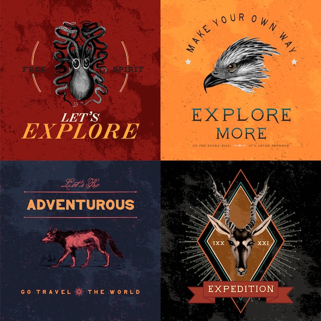 Colección de vectores de diseño de logo de aventura.