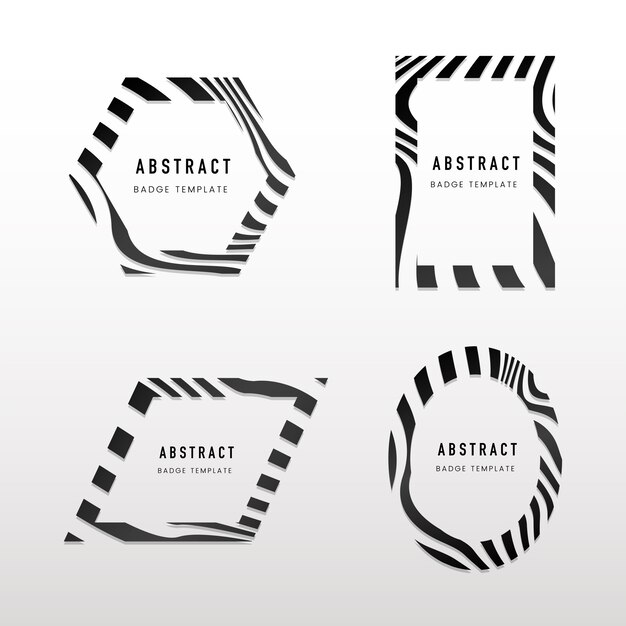 Colección de vectores de distintivo abstracto blanco y negro