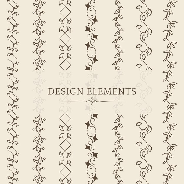 Colección de vectores de elementos de diseño divisor