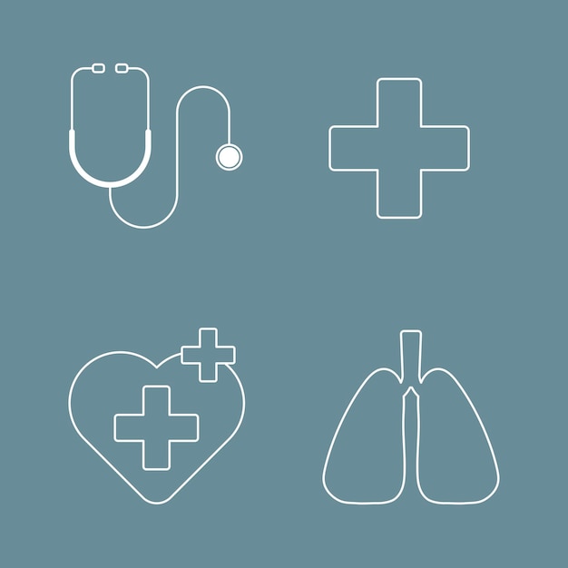 Vector gratuito colección de vectores de iconos médicos y sanitarios covid 19