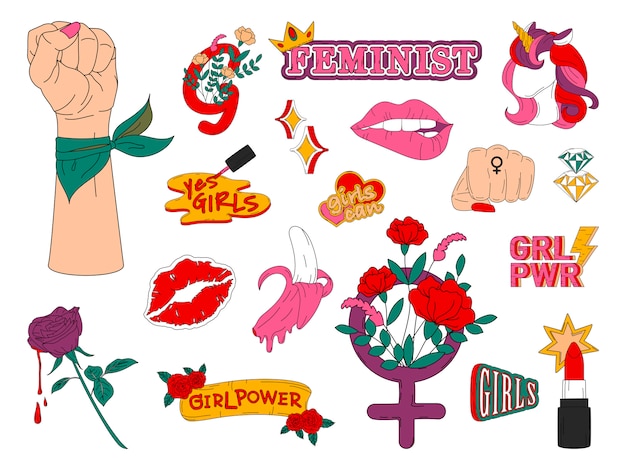 Colección de vectores de poder de niña
